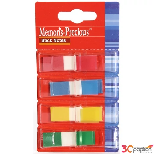Jelölőcimke 12x55mm Memoris vegyes színű jelölő csík, 4x25lap