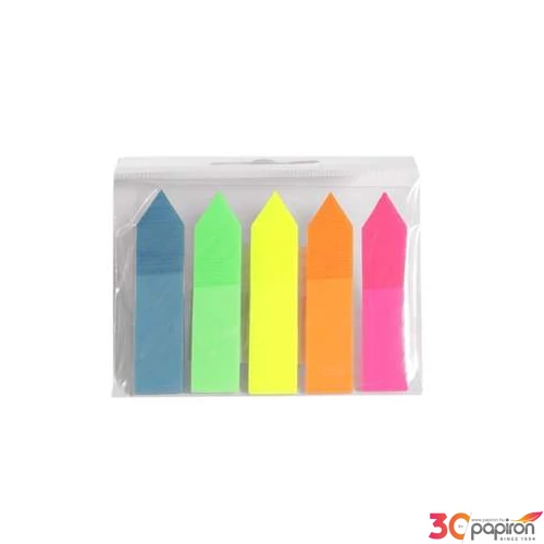 Jelölőcímke 12x50mm, 5x25lap műanyag nyíl Blring 5 klf. szín Papiron