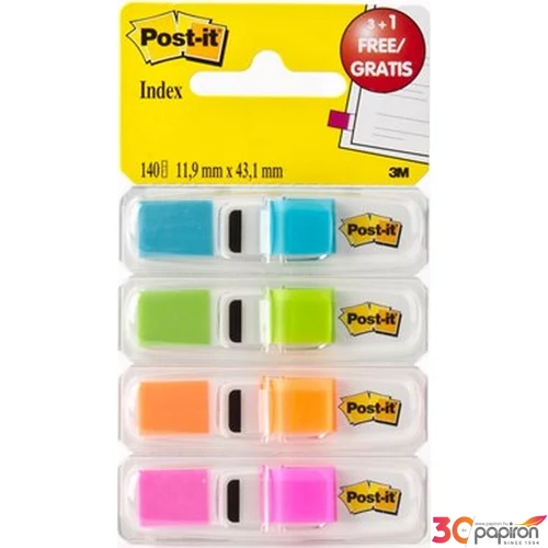 Jelölőcímke 3M/Posti-it adagolóval, 4x35lap 12x43mm vegyes LP6834ABX