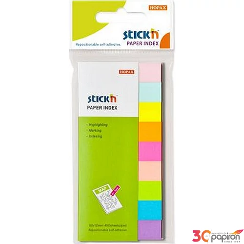 Jelölőcímke Stick N papír, 9x50 lap, 50x12 mm, neon és pasztell mix