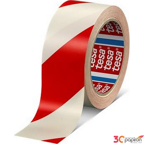 Jelölőszalag 50mmx33m Tesa Professional piros/fehér