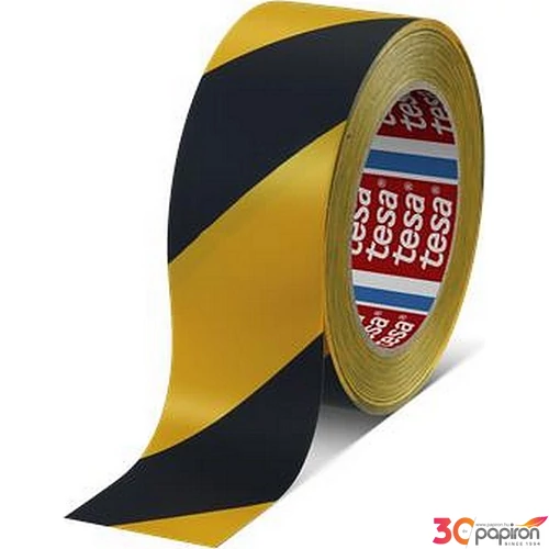 Jelölőszalag 50mmx33m Tesa Professional Premium, fekete-sárga