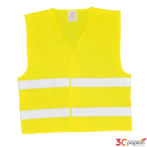 Jelzőmellény két csíkos, EU szabvány, L/XL MED008