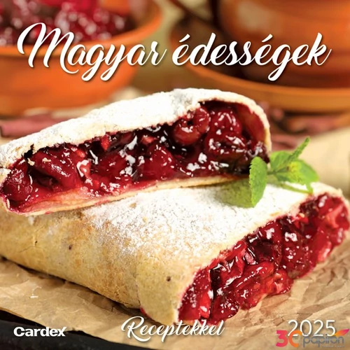 Falinaptárnagy lemezes 2025 Magyar édesságek-receptekkel Cardex
