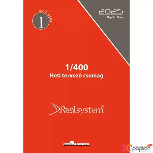 Kalendárium kiegészítő 2026 1/400 éves heti L Realsystem 2026 kollekció!