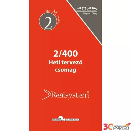 Kalendárium kiegészítő 2025 2/400 éves heti M Realsystem 2025 kollekció!