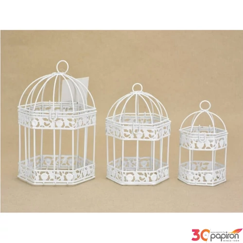 Kalitka fém fehér hatszög S:6x6,8cm, mag:11,5cm kifutóó termék