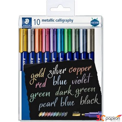 Kalligrafikus marker Staedtler Design Journey Metallic Calligraphy 10 különböző metál szín