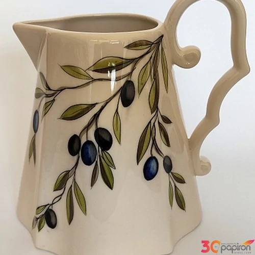 Kancsó kerámia Violin olajbogyós kézzel festett-2,5l