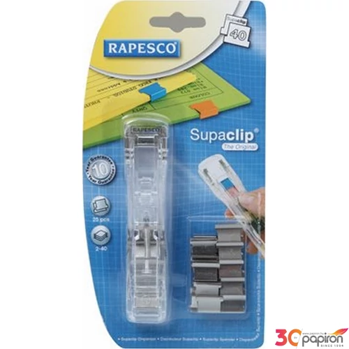 Supaclip kapocsadagoLó Rapesco ezüst kapcsokkal átlátszó Magic Rapesco Supaclip RC4025SS