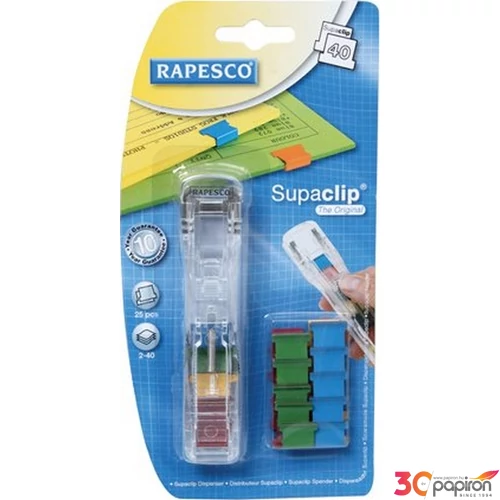 Supaclip kapocsadagoLó Rapesco színes kapcsokkal átlátszó Magic Rapesco Supaclip RC4025MC