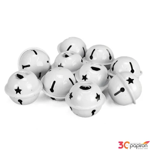 Karácsony csengő fehér 3x2,5cm 10db/csomag