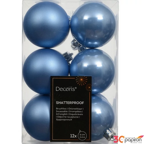 Karácsonyfa dísz 6db/cs gömb 6cm ég kék 6db/csomag  SDKAE25