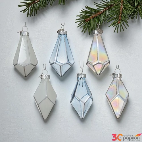 Karácsonyfa dísz üveg figura 4,4x7,5cm 6féle  SDKAE25