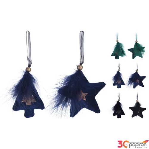 Karácsonyi 11cm gömb 6féle mintával plüss tollal arany v rózgold díszítéssel