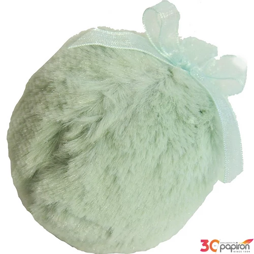 Karácsonyi gömb 5,5cm hungarocell zöld textil borítással plüss Karácsonyi dekoráció