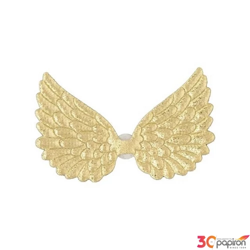 Karácsonyi dekor 24' Angyalszárny, textil, 6,5 cm, arany,S/6