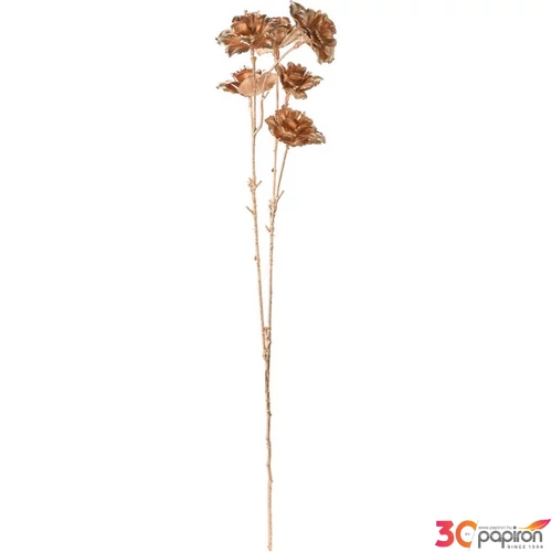 Dekorág pick 23' rózsa, metál arany dekorvirág 80cm váza, fenyőfa, asztaldísz dekor kpm