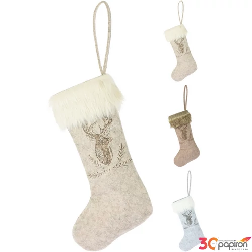 Karácsony mikulás zokni 23' 38cm 3 féle mikuláscsizma kpm