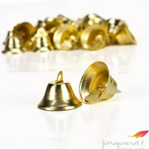 Karácsonyi dekor fém csengő arany, 1cm, 30db/csomag