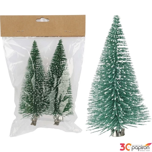 Karácsonyi dekor fenyőfa 14cm, csiptetős 2db/csomag kpm