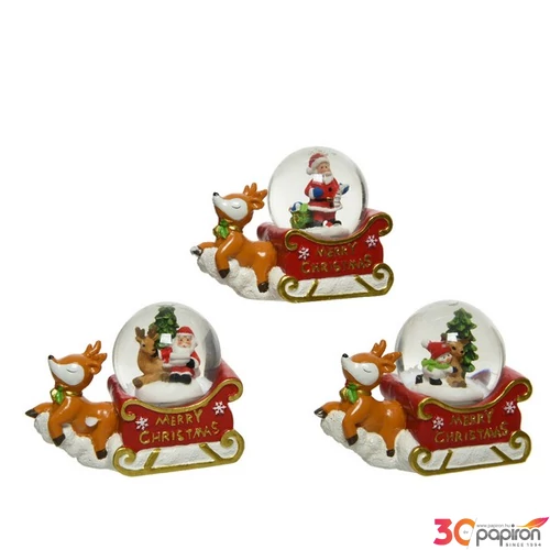 Karácsonyi dekor hógömb 24' nagy 3 féle prémium dísz 4.5cmx10cmx6.7cm sdkae