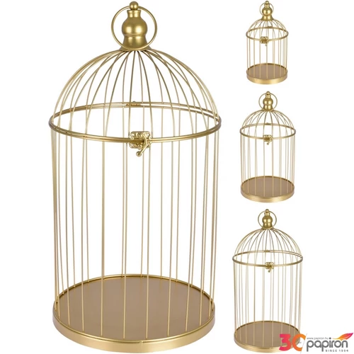 Fém Kalitka dekor arany, S3/3 15cm/32cm kpm