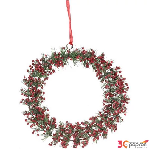 Koszorú karácsonyi dekor 26cm, glitteres kpm