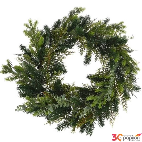 Koszorú karácsony dekor 50cm, eukaliptusz kpm