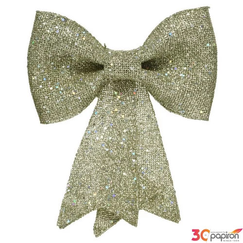 Karácsonyi dekor masni 24' glitteres arany 2.5cmx12cmx14cm sdkae