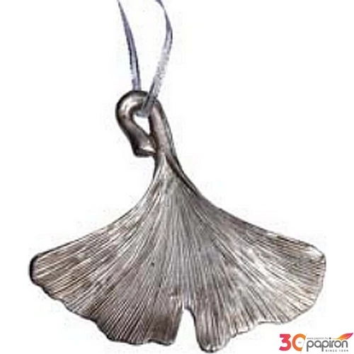 Karácsonyi dekor poly 11x10cm Ginko levél fehér arany akasztós Karácso Karácsonyi dekoráció dekor trend 2019/20