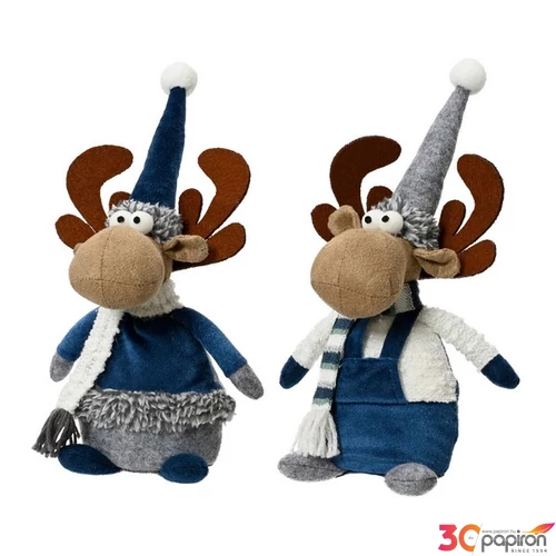 Karácsonyi dekor szarvas 24' polyester, 2 féle 14cmx10cmx30cm sdkae