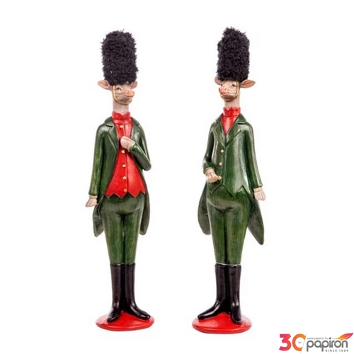 Karácsonyi dekor szarvas álló, poly 26cm, zöld 2 féle