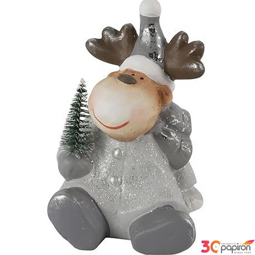 Dekor szarvas Moose sitting Charly grey SDDST53