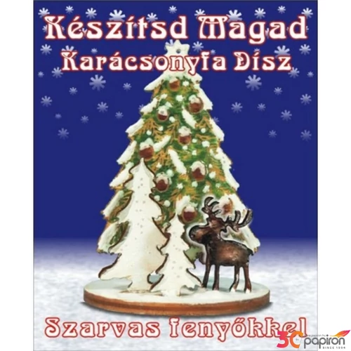 Karácsonyi dekor szarvas fenyőkkel karácsonyfa díszek