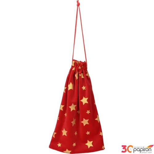 Karácsonyi dekor zsák piros, 24cm mikulás zsák kpm mikulás zsák