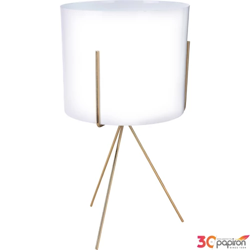 Virágtartó 35cm fehér fém 19x35cm virágtartó arany állvány kpm
