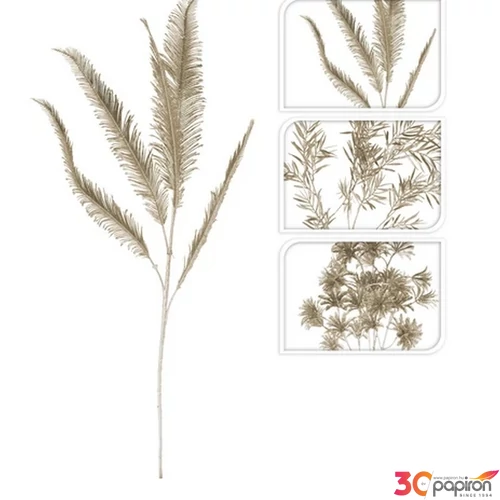 Karácsonyi pick dekor '24 Dísznövény 3 féle pezsgő 82cm ág Glitter kpm