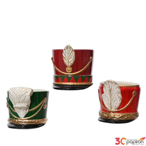 Diótörő Kaspó 24' kerámia, 3 féle elegáns egyedi kézzel festett 10x16x13 sdkae