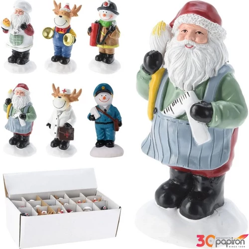 Karácsonyi dísz figura '24 Figura 6 féle43X40X83mm kpm