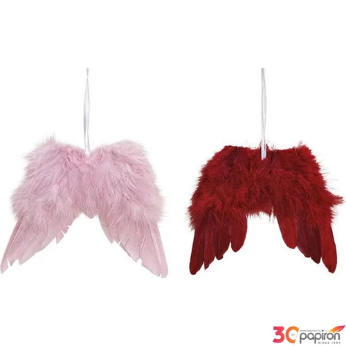 Karácsonyi 16cm dísz 20 angyalszárny pink bordó 16x15x1cm exkluzív termék rózsaszín