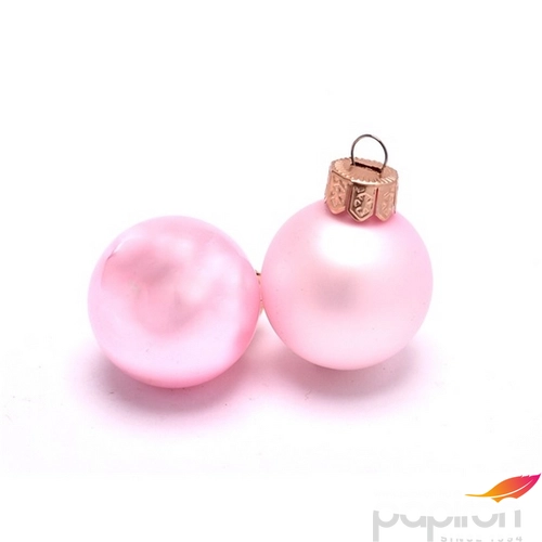 Karácsonyi gömb 2,5cm Gömb betűzős üveg 2,5cm rózsa rózsaszín rózsaszín matt/fényes S/144/doboz