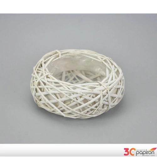 Dekor bélelt fészek Méret: átmérő: 20m, mag: 7cm FEHÉR KICSI