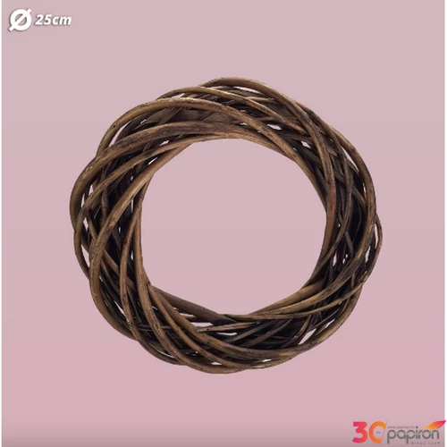 Koszorú vesszőBARNA 25CM Koszorú méret: 35cm