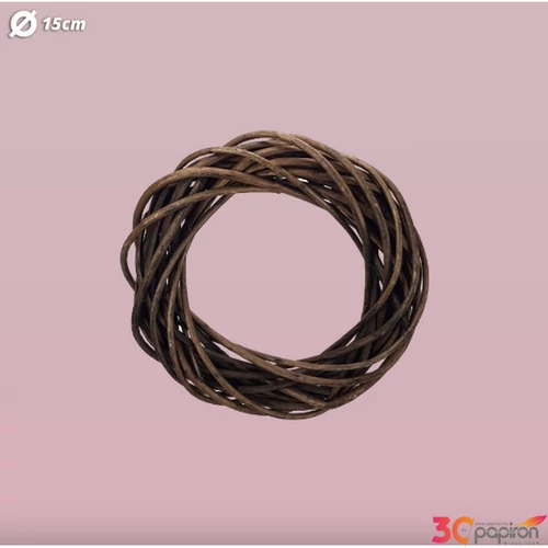 Koszorú vesszőBARNA 15CM átmérő: 15cm