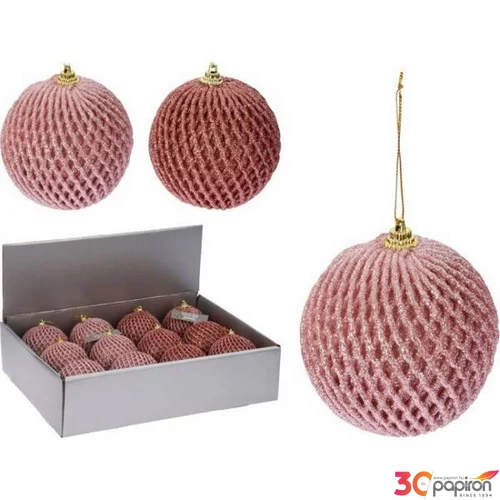 Karácsonyi gömb 8cm. glitteres 2 féle kpm
