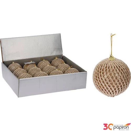 Karácsonyi gömb 8cm glitteres kézzel festett és készült kpm
