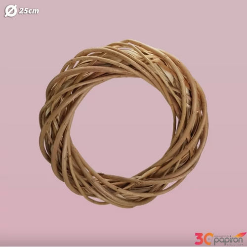 Koszorú vesszőnatúr 25cm Méret: átmérő: 25cmAsztali dísznek - ajt