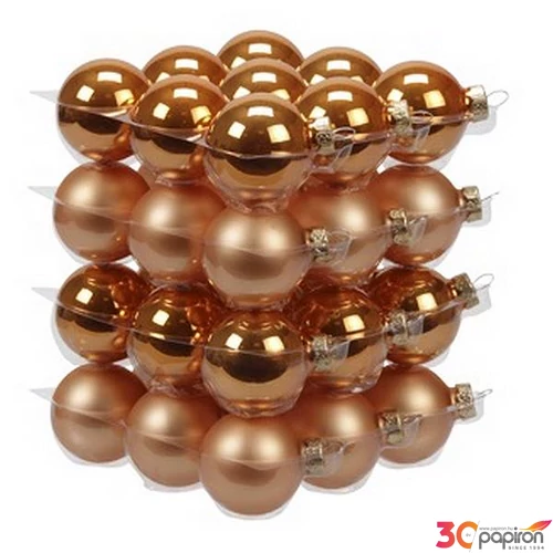 Karácsonyi gömb 4cm üveg 4cm narancs fényes-matt S/36