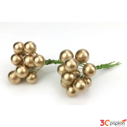 Karácsonyi gyöngy pick 1, 8cm Gyöngy betűzős arany 12db/csomag [5998997714794]